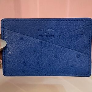 AUTHENTIC Louis Vuitton Ostrich Blue Card Holder